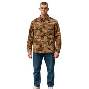 Wallace & Barnes J. Crew Camo Jacket Field Coat Cotton Canvas Over Shirt Mens S